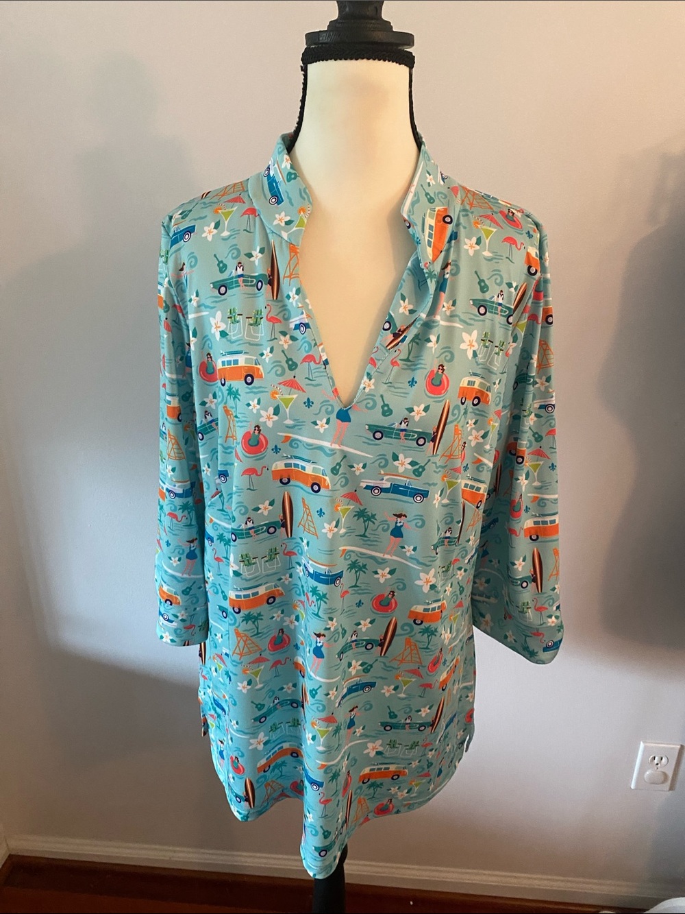 Katherine way made in USA beach themed top XL